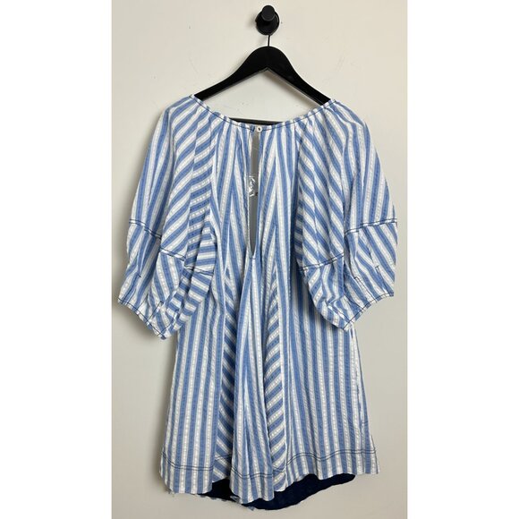 FREE PEOPLE Bop Around Stripe Romper in Oxford Combo Size Large - Picture 9 of 15